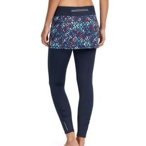 Athleta Navy and Multicolor Skirted Leggings